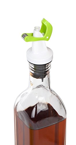 Ellora Farms, Apollo Gravity Spout Pourer, Magnetized And Self Closing, Designed For Olive Oils, Vinegar, Wine Or Salad Dressing Dispenser Bottles Tops, Black ) #TOP3