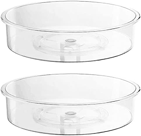 Big deal 360° Rotation Lazy Susan Turntable Storage Box, Transparent Rotating Case, Food & Snack & Condiments Storage Organizer - (Color: Transparent)