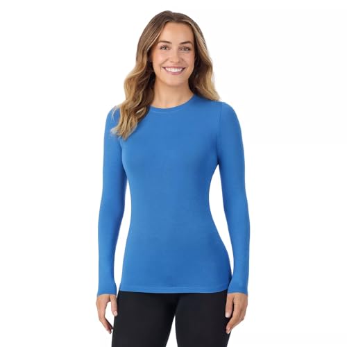 Image of Cuddl Duds Women's Softwear with Stretch Long Sleeve Crew Neck Top -Layering Top with Smooth Fabrication, Body-Hugging Fit