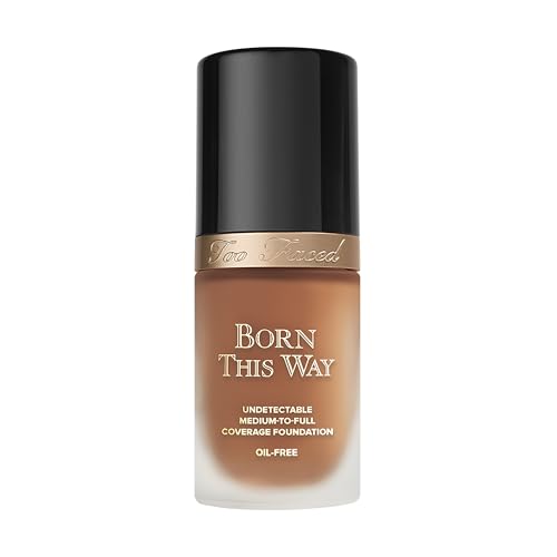 Too Faced Born This Way Natural Finish Longwear Liquid Foundation | Medium-To-Full Coverage | Hydrating + Oil Free, 1 Fl Oz, Maple