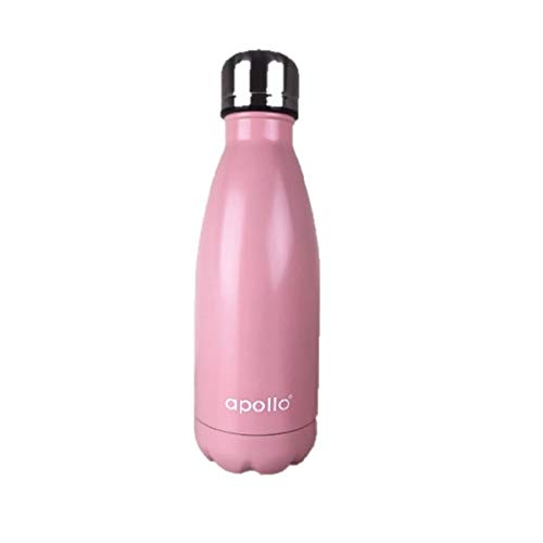 eBuyGB Stainless Steel Water Bottle Reusable Insulated Metal Double Walled, Pink, 350 ml