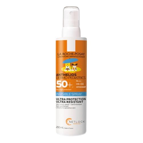 La Roche Posay Transparentes Sonnenspray für Kinder mit LSF 50+ Für empfindliche Haut Mit Mexoryl 400 und Antioxidantien Wasser- schweiß- und sandabweisend UVMune400 Kids Anthelios DP 200 ml