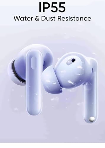 Image of Lynacz Original T310 Earbuds Compatible with Realme, C53 / C55 / C67 with Hybrid Noise Cancellation, Immersive Listening Experience, 40 Hours Playback (Purple)