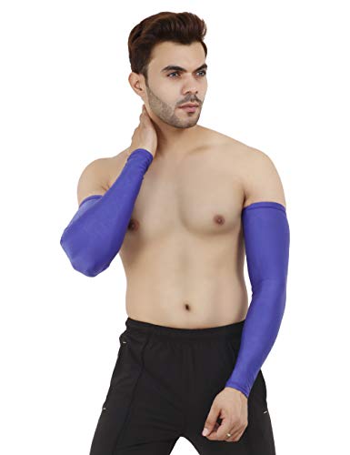 Image of NEVER LOSE Printed Arm Sleeves for Men & Women, Stretchable Breathable Compression Sports Sleeves for Gym, Cycling, Running, Driving & Outdoor Activities (Pack of 2 Pairs)