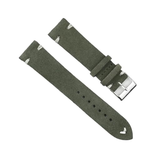 Correa de repuesto de cuero de gamuza azul vintage para accesorios de reloj