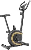 Hop-Sport HS-015H Heimtrainer Fahrrad für Zuhause - kompaktes Fitnessbike ideal für Senioren - Fitnessfahhrad mit Trainingscomputer für EIN max. Nutzergewicht von 120kg Golden