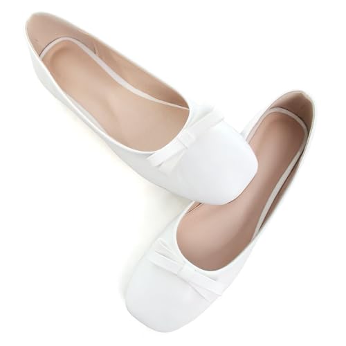 Image of Dear Time Women's Casual Foldable Ballet Flats Square Toe Ballerina Flats Shoes Comfortable