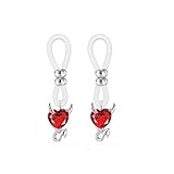 Niaspi Non Piercing Dangle Nipple Rings Nipple Noose Fake Nipple Jewelry Adjustable Body Chains Non Pierced Nipple Jewelry for Women (Devil Heart)