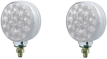 United Pacific 4" Round 34 LED Red Amber Reflector Double Face Turn Signal, for Truck RV Semi