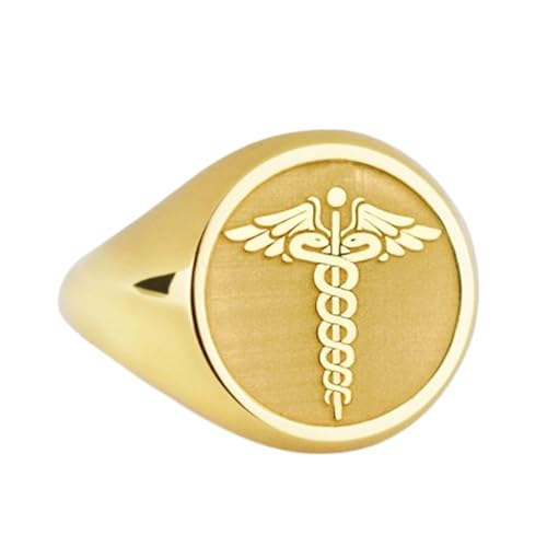 Bague symbole médical en argent 925 et chevalière cadeau diplôme