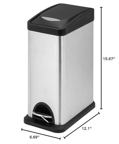 Caneca de Basura Rectangular 8L Acero Inoxidable miniatura 6