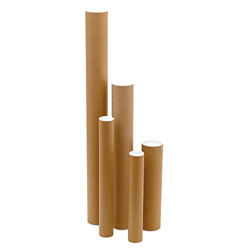 Globe Packaging 5 x A0 Postal Tubes Poster Mailers 885mm x 50mm Rolls + End Caps