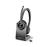 Poly Voyager 4320 UC ワイヤレス ヘッドセット & 充電スタンド ノイズキャンセル ブーム マイク付きステレオ ヘッドセット 連続使用時間24時間 PC Mac スマートフォン Bluetooth接続 Microsoft Teams 認定 メーカー保証2年間 7Y214AA