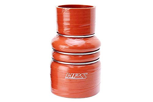 HPS CAC-350-400-HOT Silicone High Temperature 4-ply Aramid Reinforced Charge Air Cooler CAC Hose Hot Side, 100 PSI Maximum Pressure, 6" Length, 3-1/2" > 4" ID, Orange