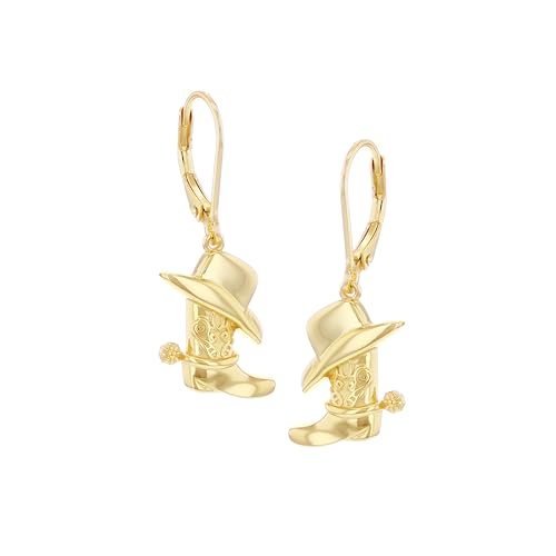Boucles d'oreilles cow-boy en argent plaqué or Tuscany Silver