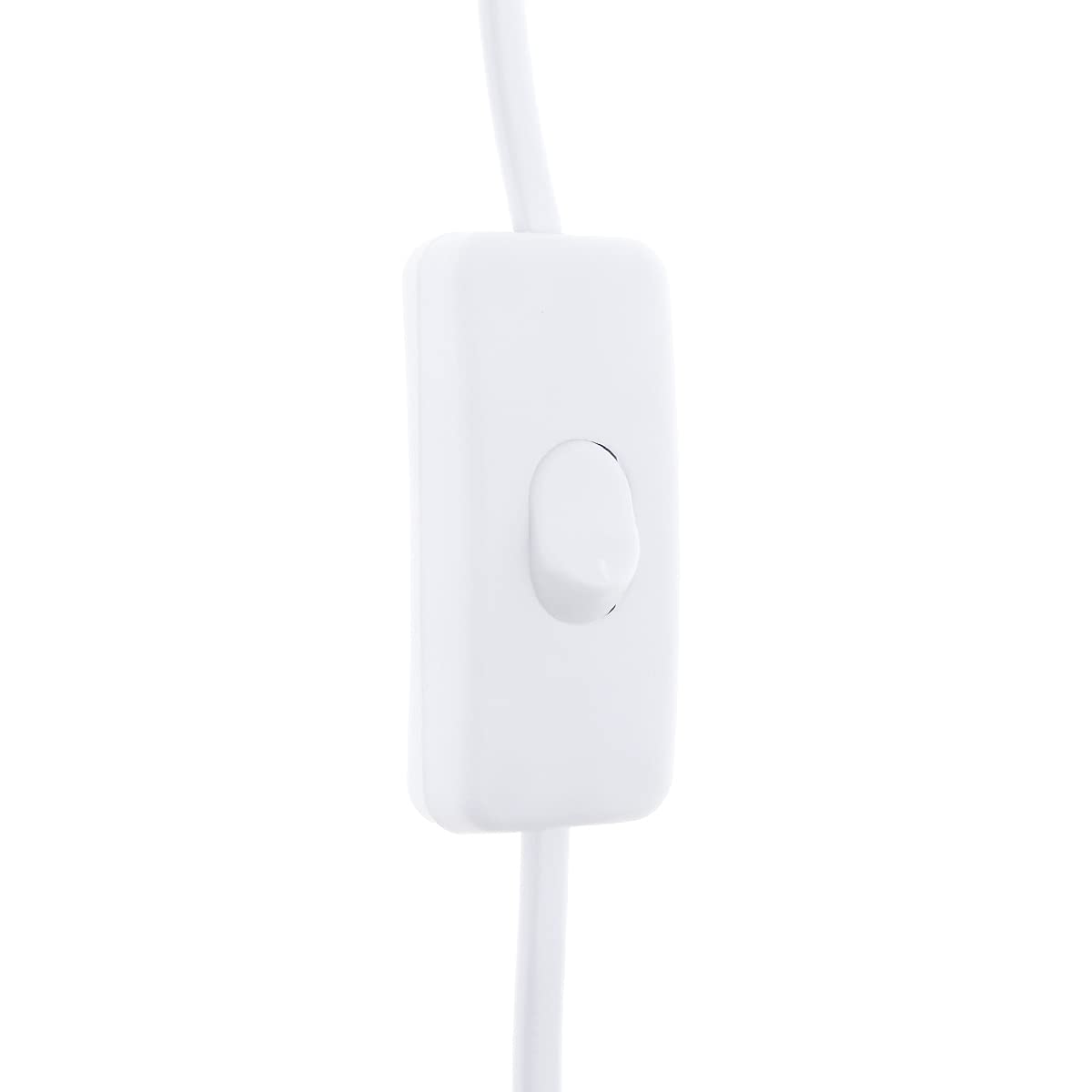 RTNLIT Lampenkabel mit Schalterknopf und geformtem Stecker, abisolierte Enden, bereit für die Verkabelung, 1,8 m, Weiß, 4 Stück