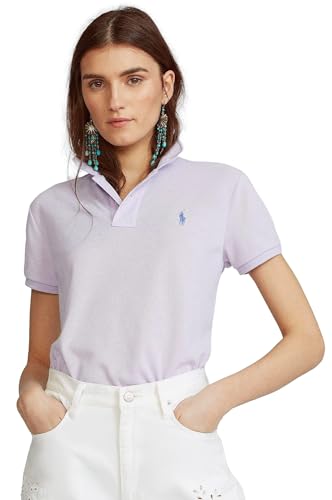 Image of Polo Ralph Lauren Women's Classic Fit Mesh Polo Shirt, Lavender, X-Small, Rl Lavender.
