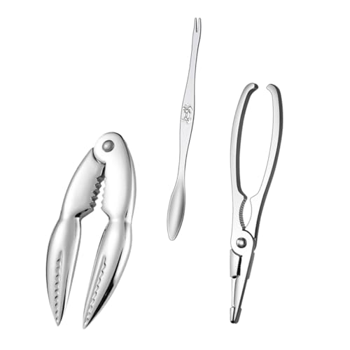 Cabilock 1 Juego Herramienta para Comer Cangrejos Cuchillo Ostras Cuchillo para Ostras Galletas De Cangrejo Y Herramientas Herramienta para Romper Nueces Clip De Cangrejo De Mano 3 Piezas