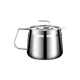 Watreketal Fettbehälter Aus Edelstahl 304 Mit Sieb Und Deckel Ölfilter Aufbewahrungsbehälter Für Einfache Reinigung Und Rostbeständiger Hitzebeständiger Speiseölfilter