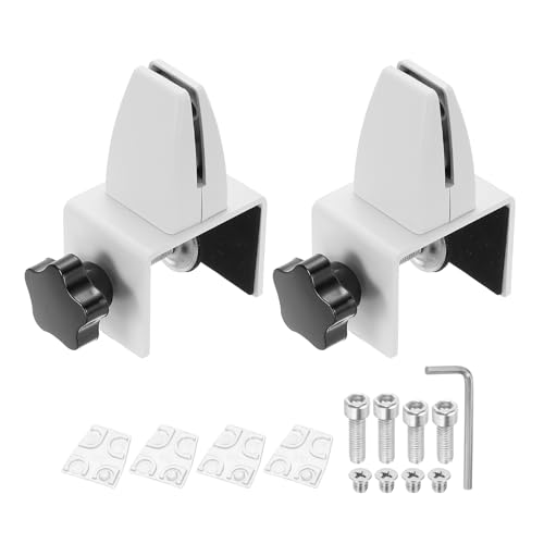 Pince de séparation de bureau support de cloison blanc mat en aluminium PATIKIL