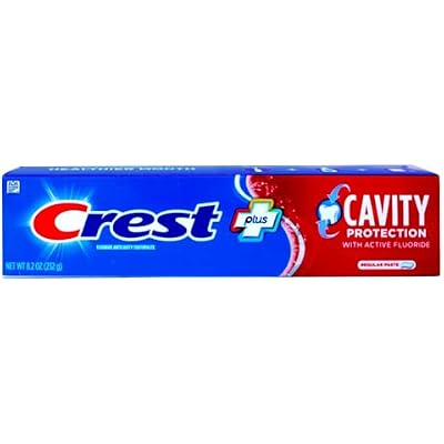 Crest Fluoride Cavity Protection Toothpaste 8.2 Ounce Regular Paste, Bulk Toothpaste, Prevents Cavities Before They Start (8 Pack)