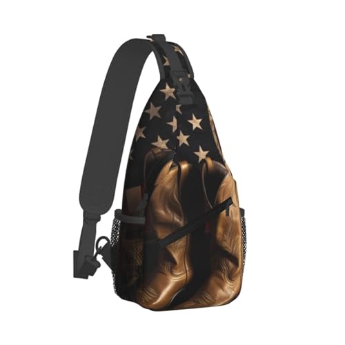 Bolso bandolera con bandera americana y botas vaqueras miniatura 2