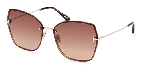 Tom Ford NICKIE-02 FT 1107 Shiny Rose Gold/Brown Shaded 62/16/140 unisex Sunglasses