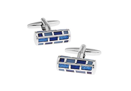 Mancuernillas Cilíndricas Azules para Hombre