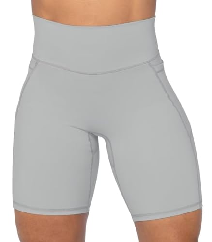 Image of Sunzel No Front Seam Biker Shorts for Women with Pockets, Yoga Workout Gym Bike Shorts with Tummy Control | 3, 5 Or 8-Inch Inseam, High Waisted, No Front Seam, Side Pockets, Buttery Soft, Compression Fit, Squat Proof, Tummy Control