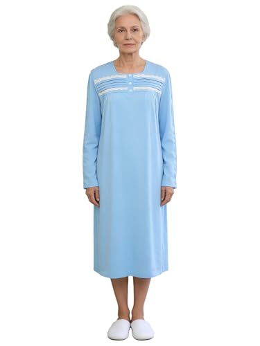 Linge de nuit femme malade bleu ciel pour un repos serein à la maison en M