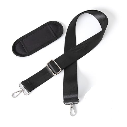 MOSLOM Alça de ombro ajustável para bolsas, instrumento de áudio, bagagem, 150 cm, preta, Preto, 59 in