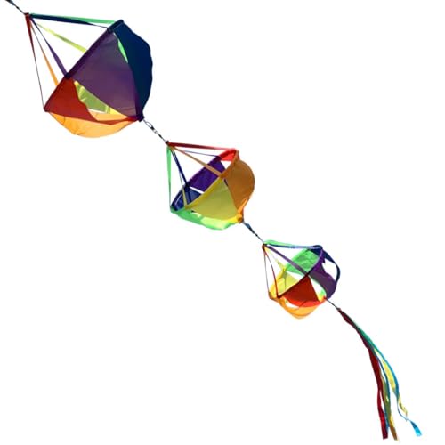 9KM DWLIFE Windsocks Wind Twister Spinners Rainbow Kite Tails Wind Spinners 62