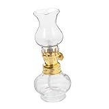Lampe à huile à pétrole - la tête de la lampe peut être facilement dévissée, pratique pour ajouter et remplacer la mèche ; le régulateur de flamme peut s'ajuster librement, lampe à huile pour une utilisation en intérieur