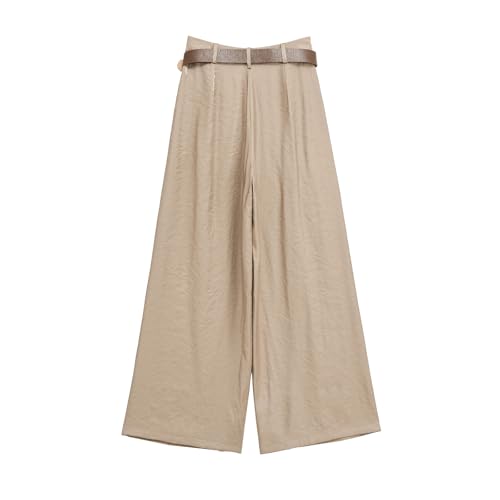 French Minimalist Lazy Texture Wide-Leg Pants with Belt Summer Loose Trousers Pants Women2