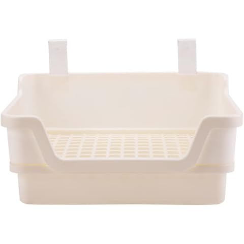 Misyue Large Rabbit Litter Box Toilet Box and Bigger Pet Pan for Adult Guinea Pigs, Chinchilla, Ferret, Galesaur, Small Animals (Beige) Cover