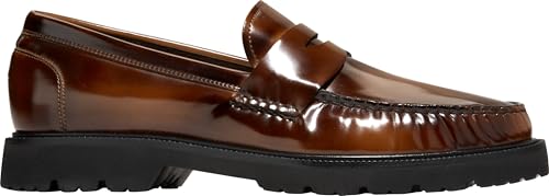 Cole Haan Cole Haan Mens American Classics Penny Loafer, Dark Chocolate/Light Amber Brushoff/Black, 8-W US