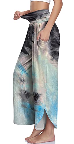 UEU Women's Wide Leg Yoga Pants High Waisted Comfy Dance Sweatpants Loose Casual Soft Lounge Joggers with Pockets2