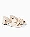gihubafuil Women's Sandals Peep Toe Slides Chunky Heel Mules Single Band Comfort Slip-on Shoes with Metal Chain for Spring Summer Apricot