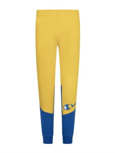 Champion Little Boys Diagonal Color Blocked Fleece Joggers Yellow Size 6