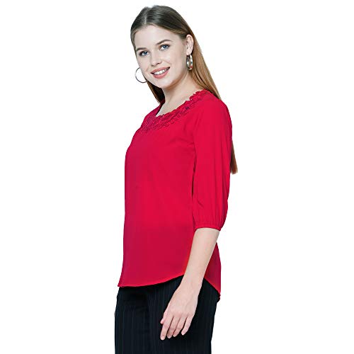 Image of GO-4 IT Women's Top with Cutwork Embroidery in Neck