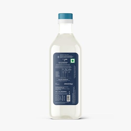 Image of JIVO Pure Extra Virgin Coconut Oil, 200Ml Nourishing Oil Bottle for Skin & Hair Growth| Good for Salad Dressing Zero Cholesterol and Trans Fat| Keto diet & Cooking