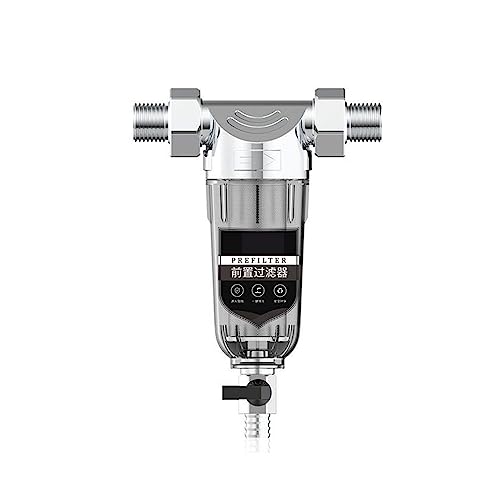 ZKLGS Water Filter System, 5000L/H Water Purifier Backwash Prefilter Water Filter, 40um Central Prefilter Purifier System Backwash Stainless Steel Mesh(NO RULER)