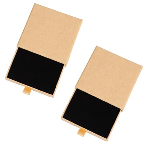 NECXON 2 Cajas de joyería Marrón, Caja de Regalo para Pulseras, brazaletes, Regalo de joyería Ideal para Anillos, aretes, Pulseras y más