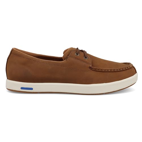 Twisted X Men's Boat Shoe Ultralite X, Moc Toe with CellStretch and Ultralite X4