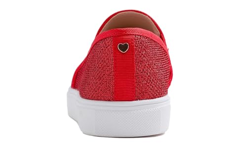 Image of FEVERSOLE Women's Fashion Shiny Soft Slip On Sneaker Sparkle Casual Comfort Loafers