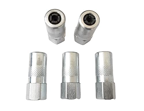5pk 4 Jaw Hydraulic Quality Grease Gun Connector Nipple Zerk Coupler 1/8"BSP Lumatic