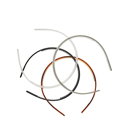 Goody Women's Classics Frost Headband, Clear/Grey/Tort/Black, 4 Count (Style May Vary)