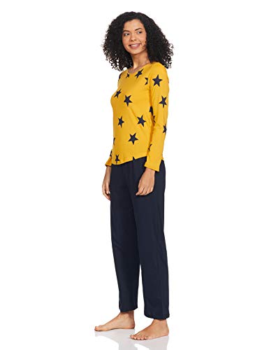 Image of A.T.U.N. (ALL THINGS UBER NICE) Womens Printed Cotton Relaxed Fit Sleepwear Clothing Set | Tees with Pyjama Set