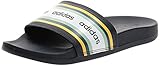 3 rayas en la parte superior adidas Adilette Comfort, Sandalia Mujer, Legend Ink Shock Yellow FTWR White, 37 EU