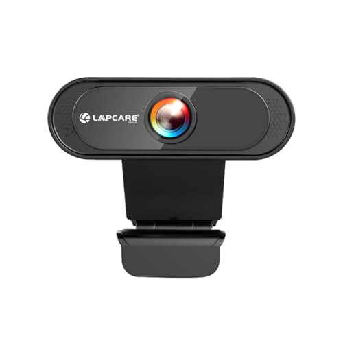 LAPCARE Lapcam HD 720M P, Noise Isolated Microphone with Computer HD stremaing Web cam for Desktop & Laptop with mic with Wide Angle Lens & Large Sensor for Superior Low Light, Optical (Black)